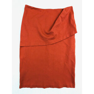 CAbi sz 4 Overlay Pencil Skirt orange knit stretchy 3099 0673